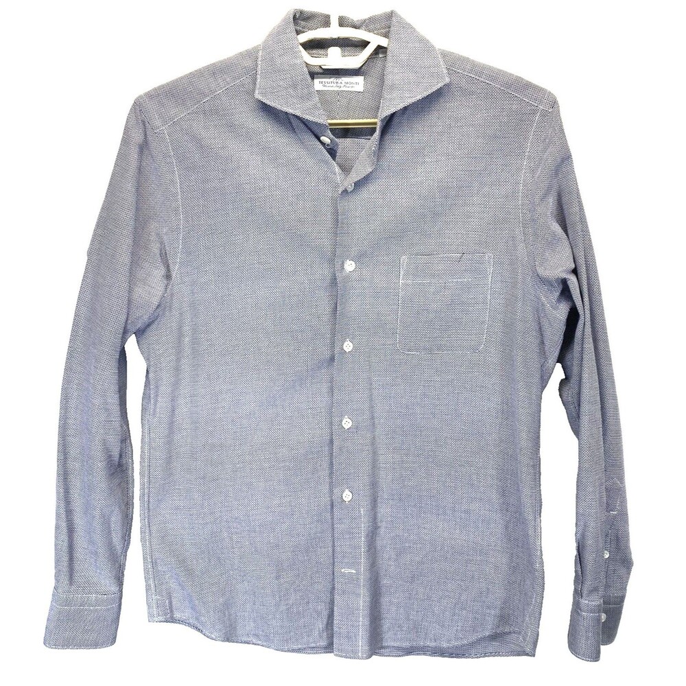ETONNE Tessitura Monti Shirt Men's L 15.5 33 long sleeve Geometric Cotton